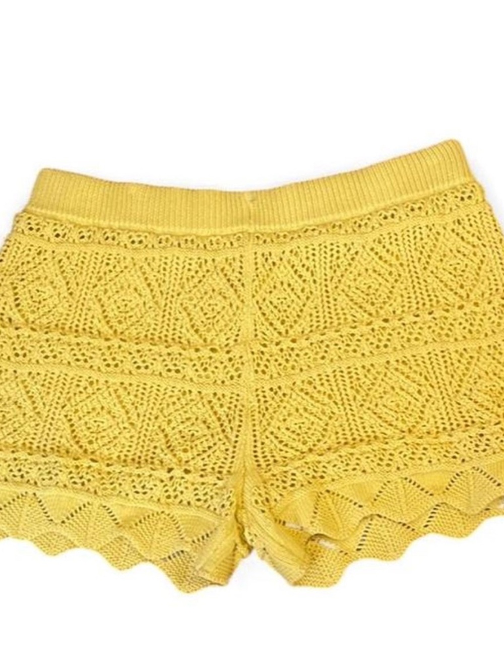 a new day Yellow Crochet High-Waist Women's Shorts